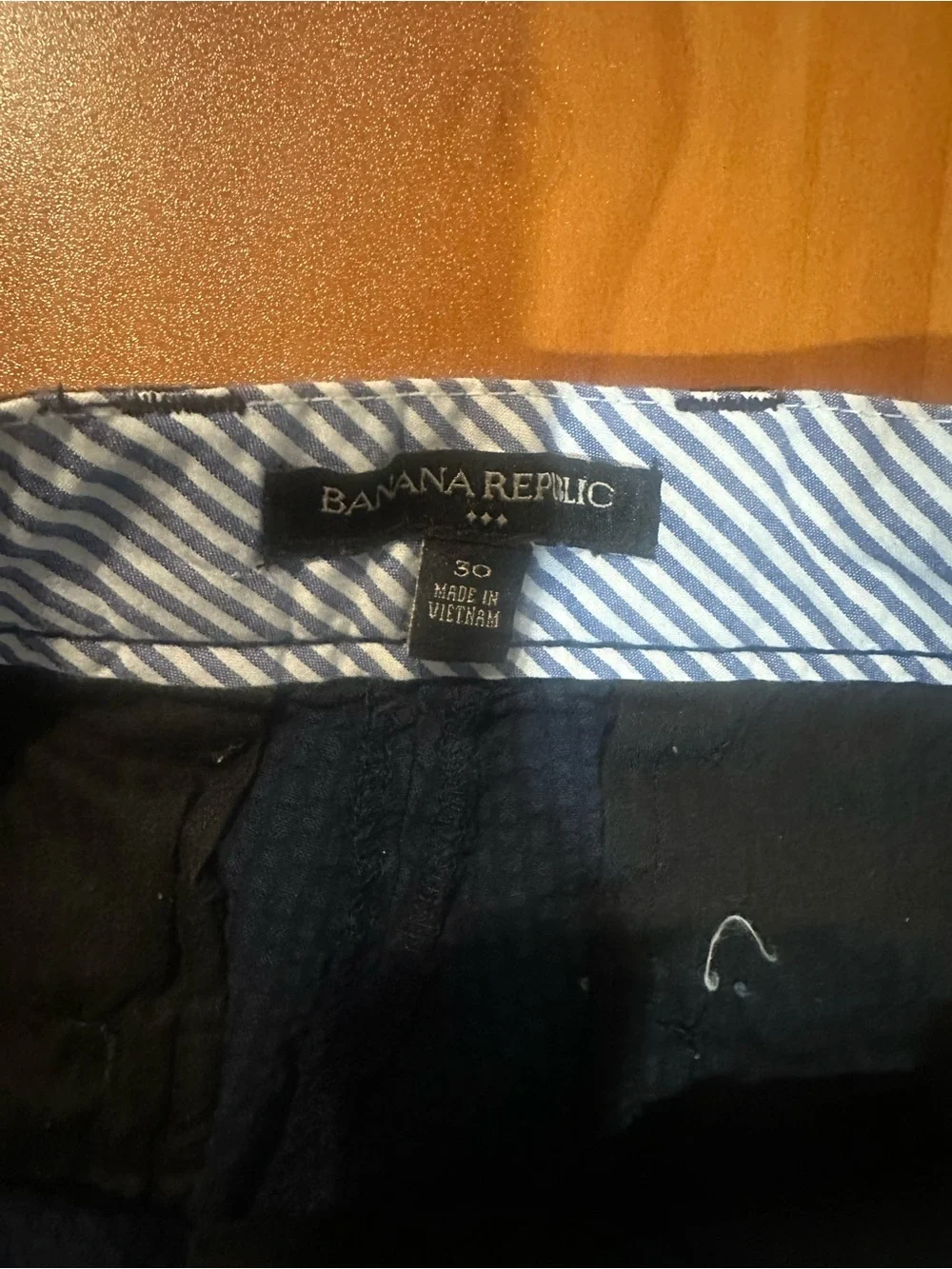 Banana Republic Men’s Seersucker Shorts - Size 30 - Navy Blue